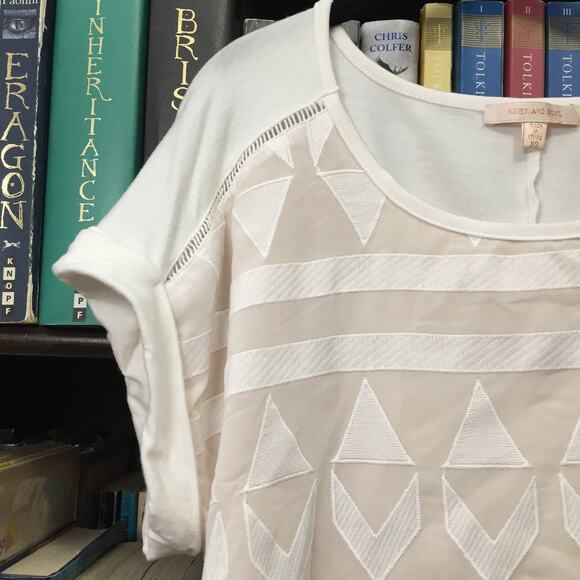 Skies Are Blue Layered Chevron Triangle Top XS - Picture 2 of 4